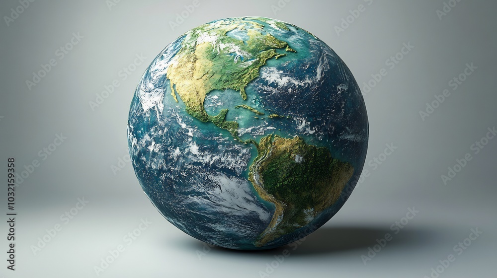 Vibrant green planet Earth against a pristine white background with detailed landmasses and oceans representing Earth Day The image conveys simplicity and a focus on environmental protection Vibrant green planet Earth against a pristine white background with detailed landmasses and oceans representing Earth Day The image conveys simplicity and a focus on environmental protection
