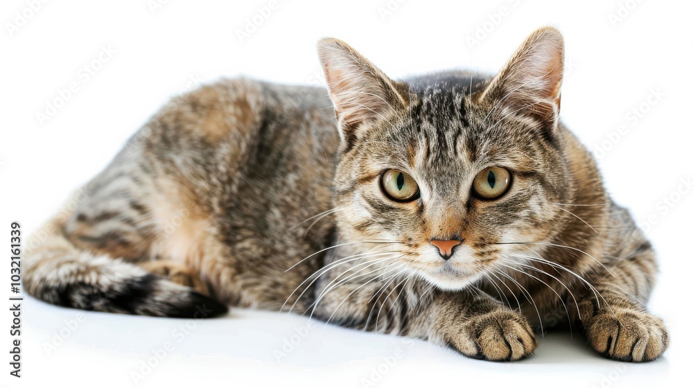 Obraz premium Cat Isolated on a White Background for Creative Projects and Designs