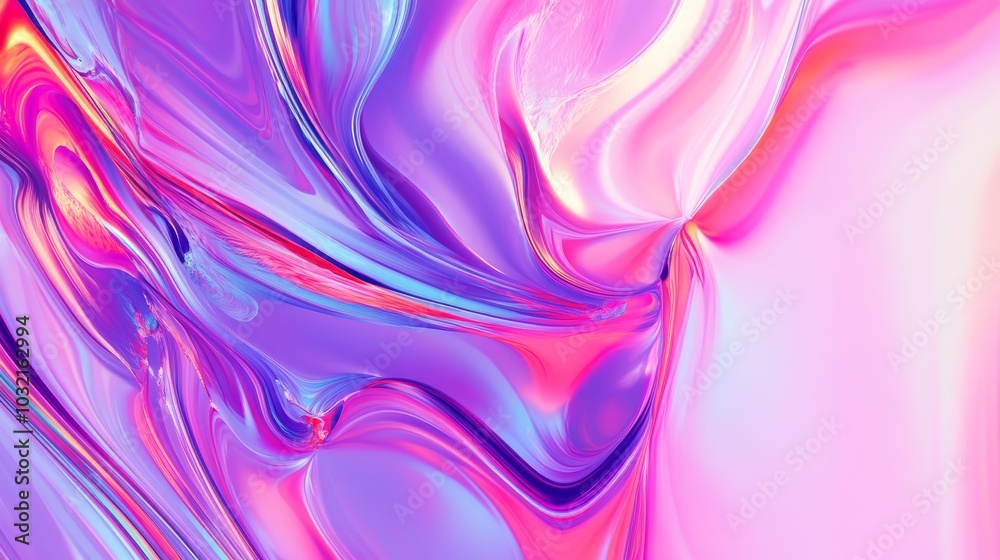 Fototapeta premium Chromatic abstract fusion: Beautiful abstract artistic colorful pattern background, fluid paint swirls, fractal-inspired shapes, iridescent color shifts, digital brushstroke textures, dynamic