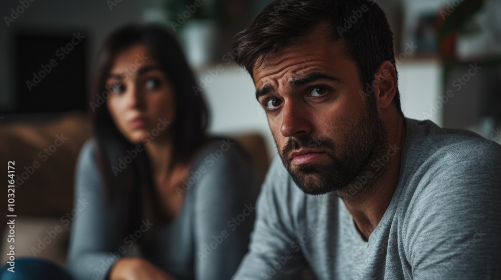 A man and a woman sitting together on a couch, comfortable and relaxed