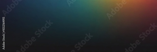 A dark blue background with a rainbow of colors