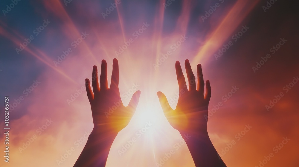 Silhouette of Hands Reaching for the Sun Silhouette of Hands Reaching for the Sun