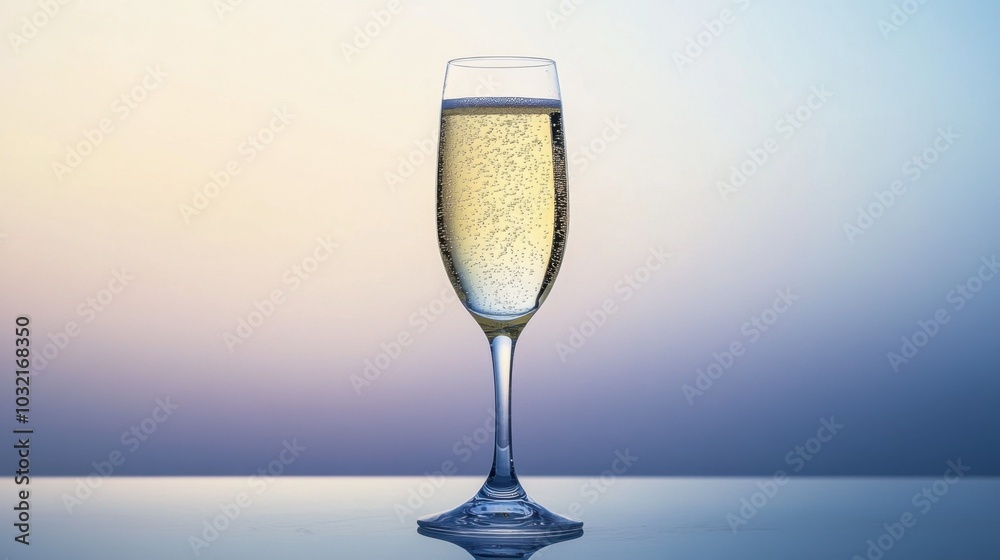 Elegant Champagne Glass Against Soft Gradient Background Elegant Champagne Glass Against Soft Gradient Background