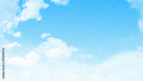 Air clouds in the blue sky. blue backdrop in the air. abstract style natural scenery background blue sky with bright white clouds and clear