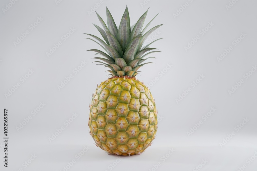 pineapple isolated  Ripe whole pineapple isolated on white  pineapple isolated on white