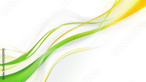 Wallpaper Mural Abstract Green and Yellow Waves Torontodigital.ca
