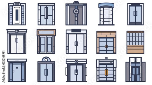 A collection of unique door and window styles