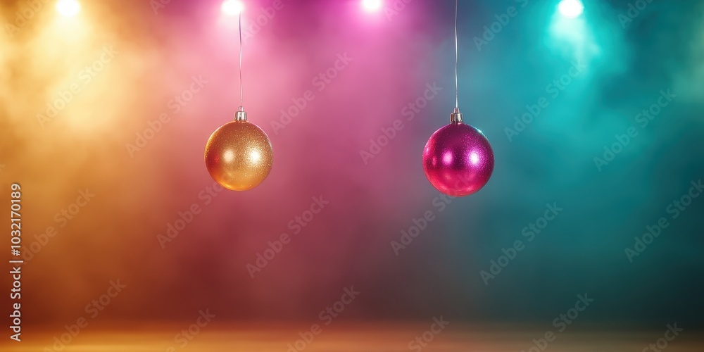 Fototapeta premium Colorful Ornaments in Festive Light Setting