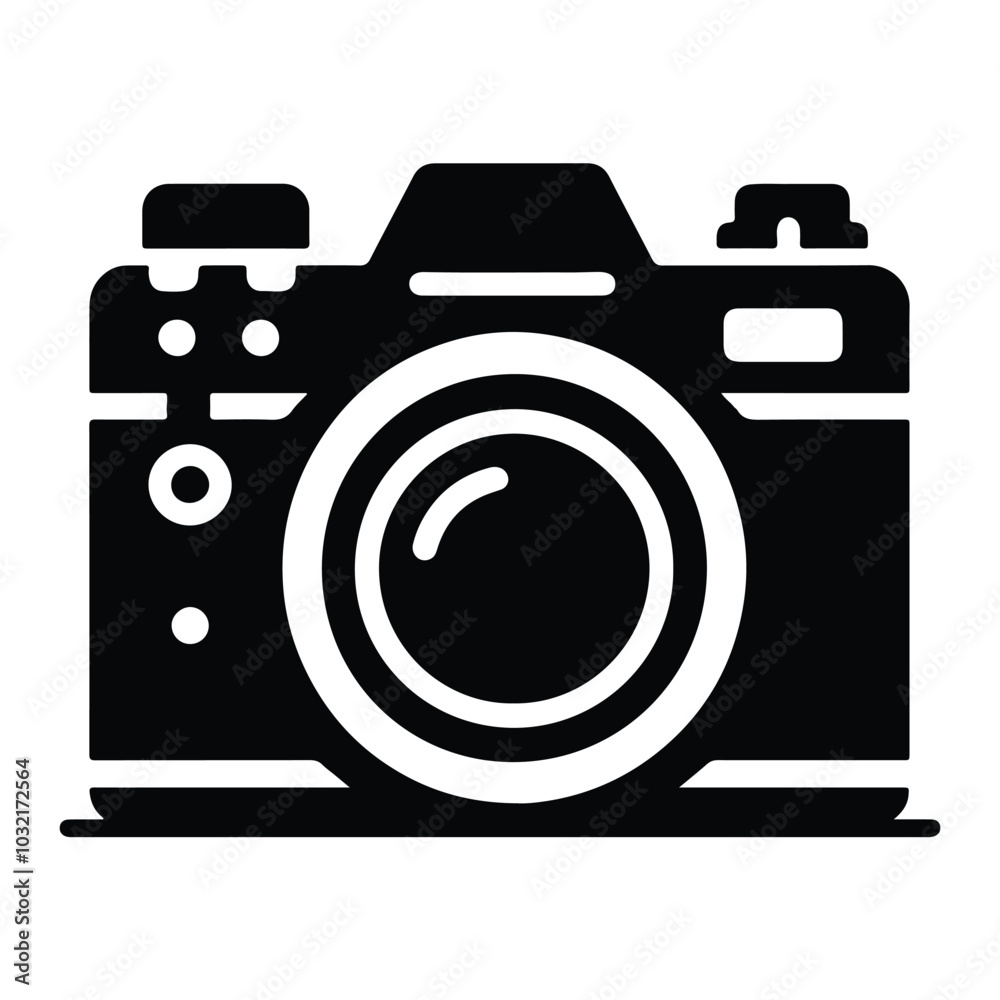 silhoutte camera schaut vector icon set on white background silhoutte camera schaut vector icon set on white background