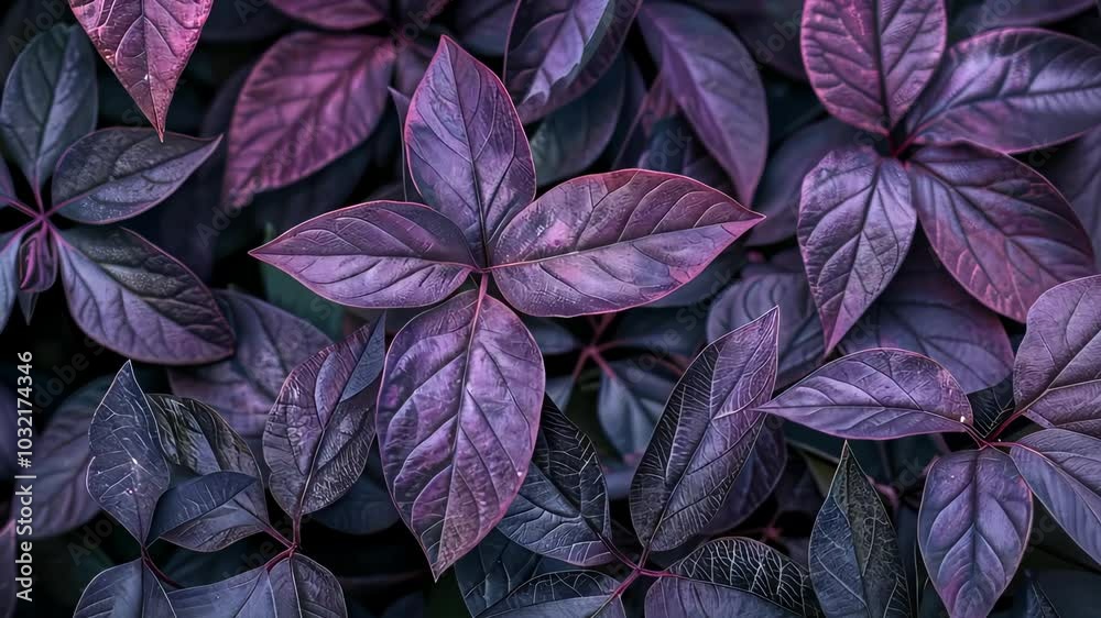 Purple leaves with intricate patterns, abstract concept. Purple leaves with intricate patterns, abstract concept.