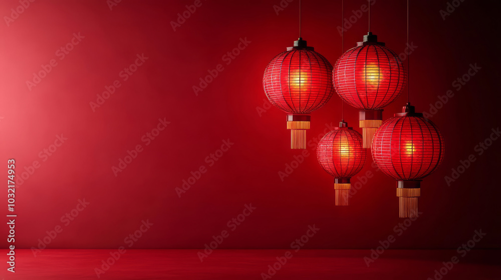 Chinese style red New Year festive lantern background Chinese style red New Year festive lantern background