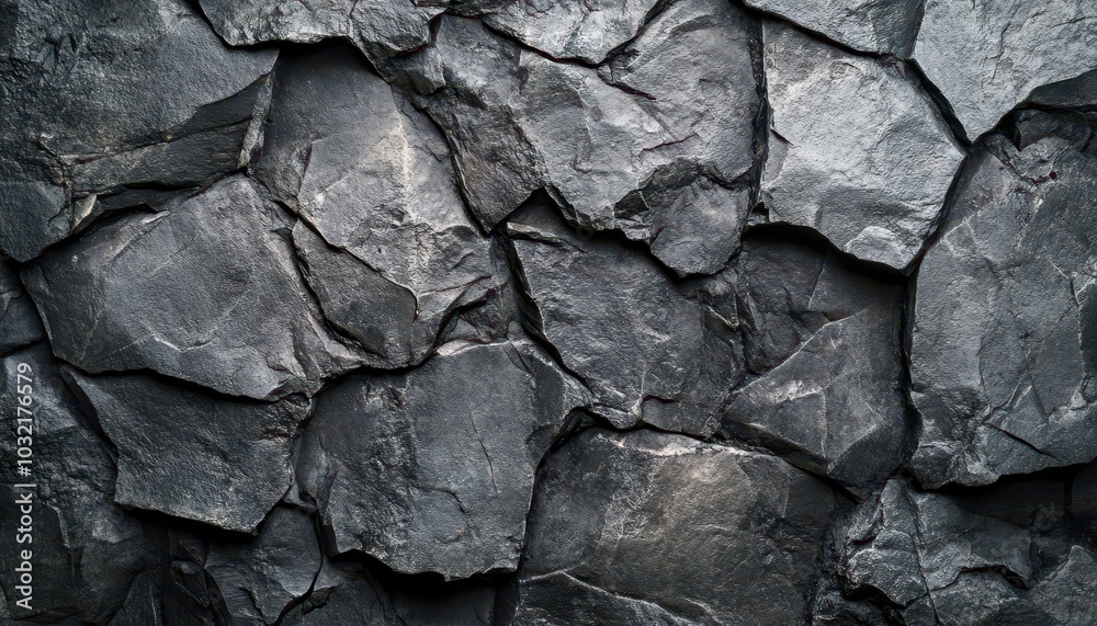 Close-up of a textured black and white rocky surface resembling a rough concrete wall Close-up of a textured black and white rocky surface resembling a rough concrete wall