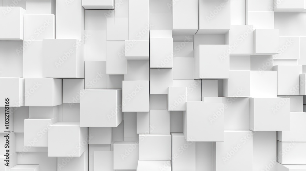 Abstract White Cube Wall Abstract White Cube Wall