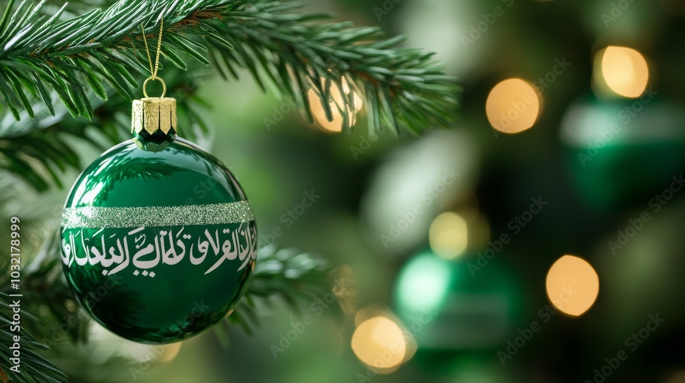 exquisite green christmas tree decoration showcasing the words 