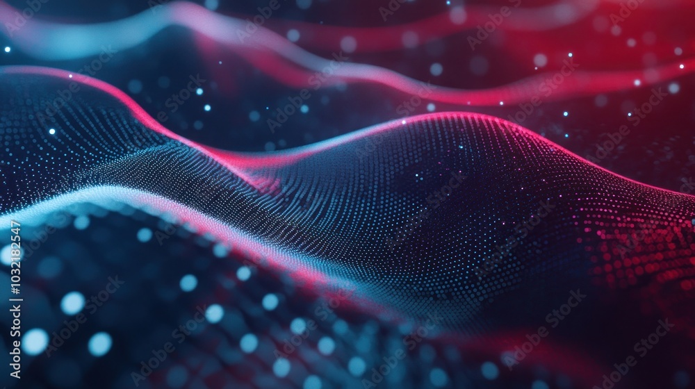 Abstract Digital Art - Red and Blue Waves Abstract Digital Art - Red and Blue Waves