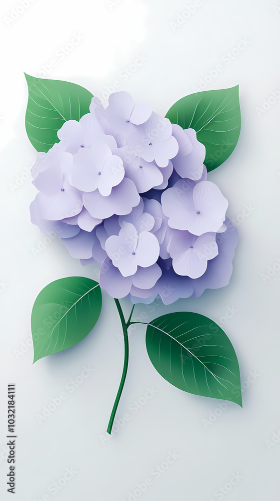 hydrangea flowers logo 3d vector papercut hydrangea flowers logo 3d vector papercut