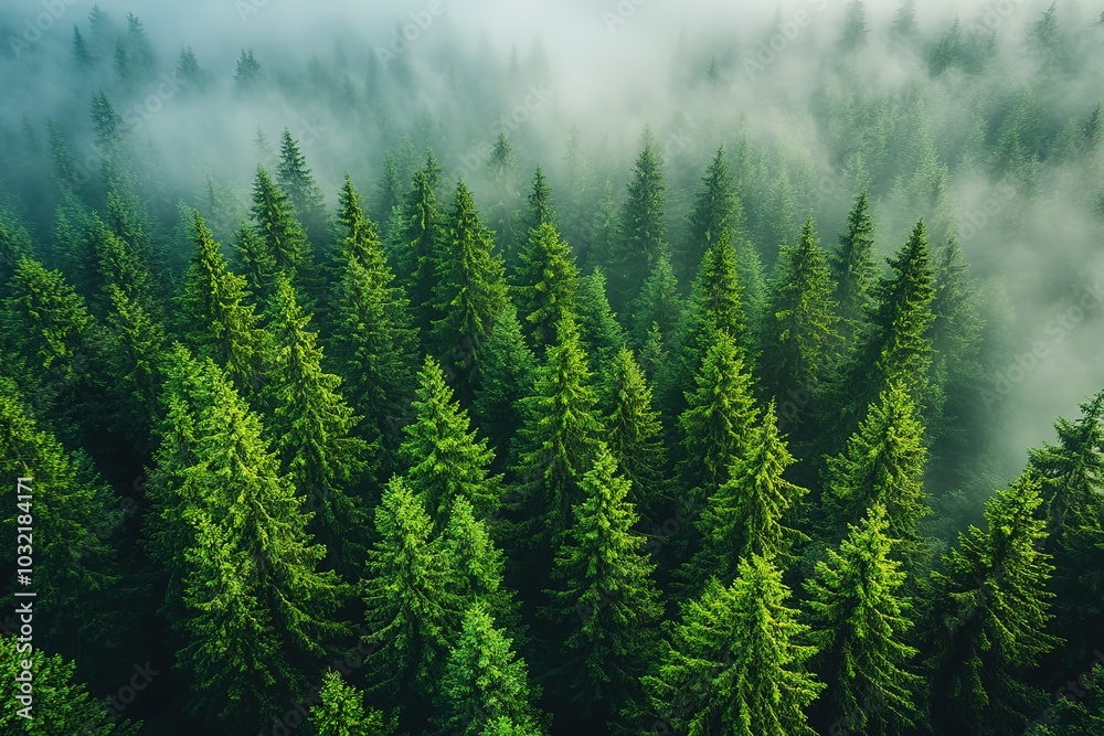 A dense forest with many green trees A dense forest with many green trees