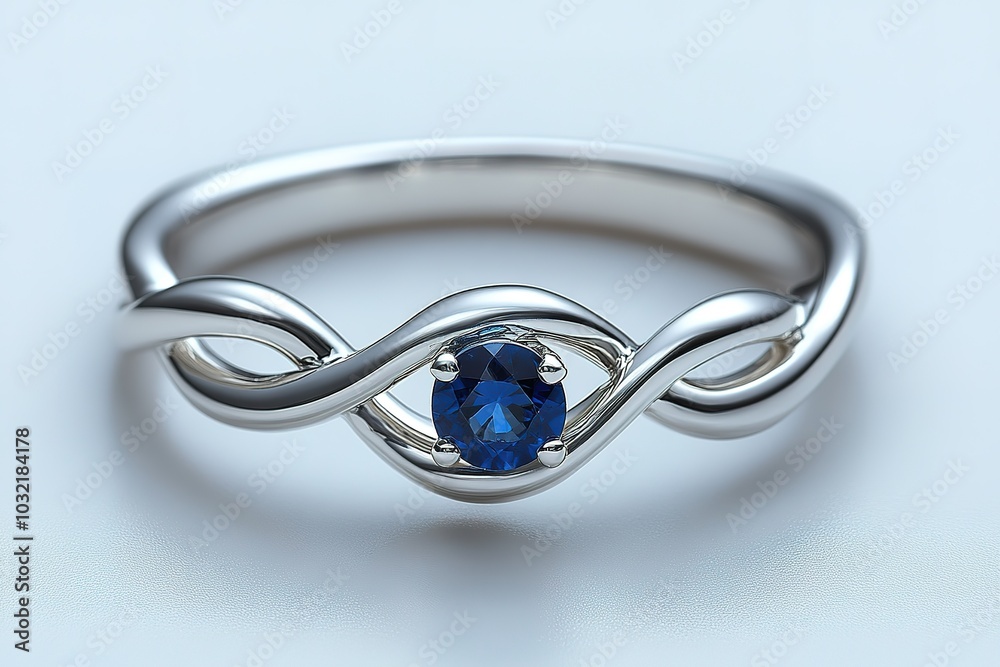 A silver ring with a blue stone in the center A silver ring with a blue stone in the center