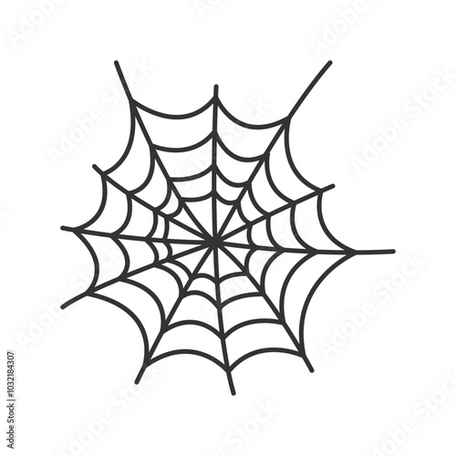 Spider webs line art icon vector illustration, spider webs icon vector in handdrawn style