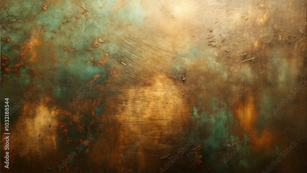 Obraz premium Abstract weathered metal texture with warm rusted patina
