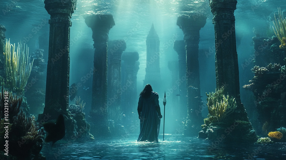 Poseidon, god of the seas and water, Greek mythology, the Olympian ...