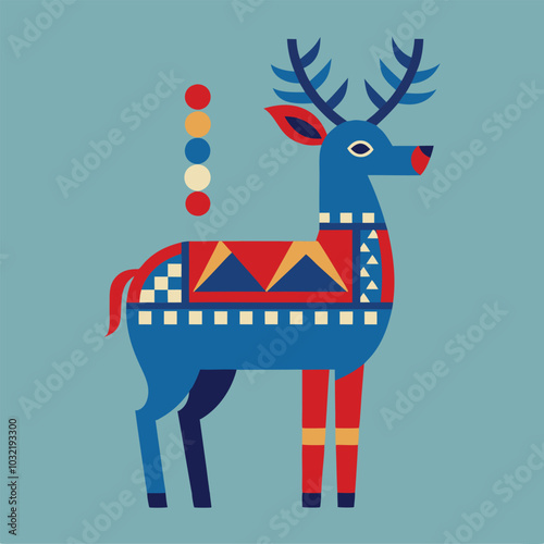 A Scandinavian reindeer folk art.