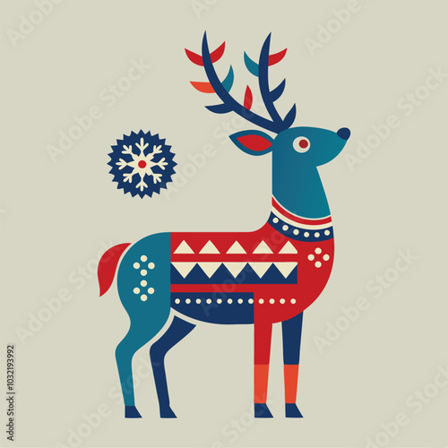 A Scandinavian reindeer folk art.