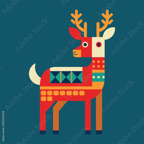 A Scandinavian reindeer folk art.