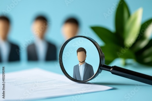 Wallpaper Mural Recruitment hiring process to choose candidate to fit job position, HR Human Resources recruiting people fill in vacancy concept, business people HR with magnifier to choose choose candidate, Generati Torontodigital.ca