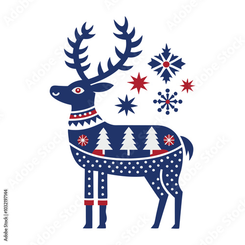 A Scandinavian reindeer folk art.