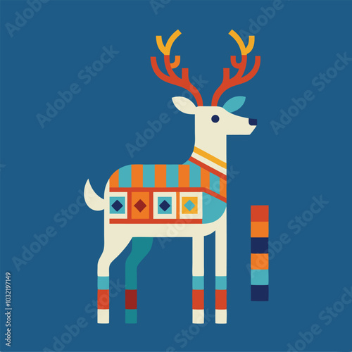 A Scandinavian reindeer folk art.