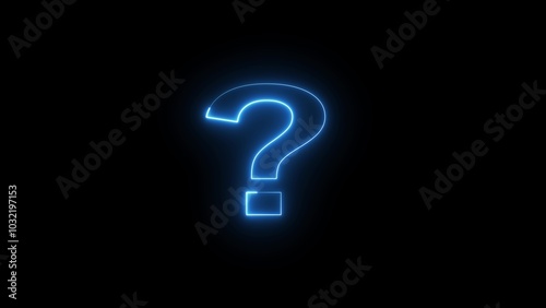  neon question mark isolated illustration.