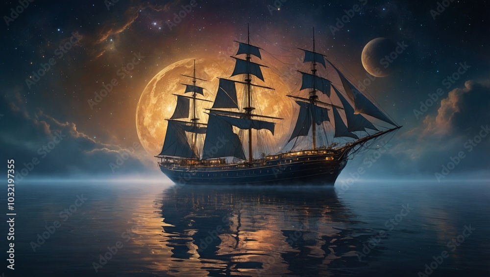 Fototapeta premium ship in the night