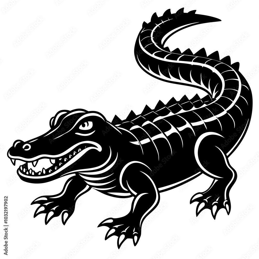 Naklejka premium crocodile isolated on white