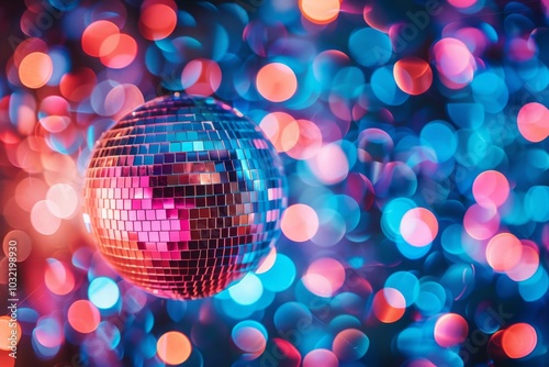 Disco ball sphere with colorful disco lights for party nights MONA