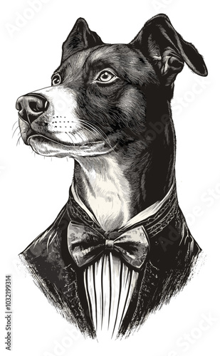 衣装ベクター PNG の犬の肖像画、透明な背景、漫画風の犬の衣装イラスト、かわいいペットのベクター デザイン、面白い犬のキャラクター アート