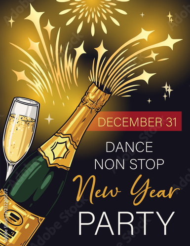 New Year party flyer colorful