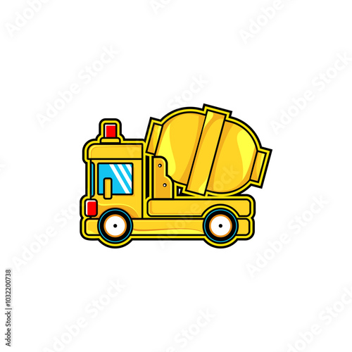 cement mixer truck car vector