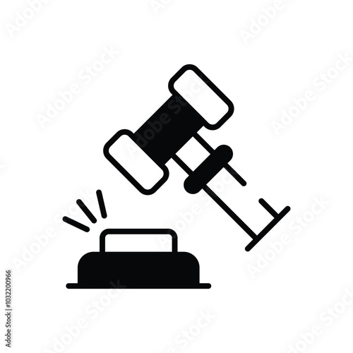 Online Auction Hammer vector icon