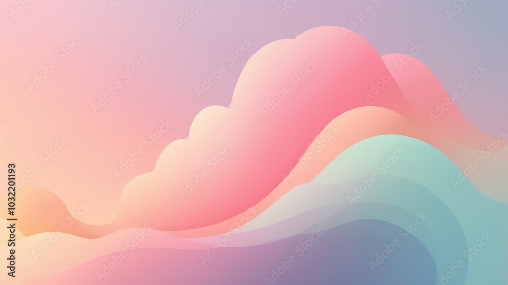 Fototapeta premium Soft Pastel Gradient Background - Gentle Blend of Dreamy Colors
