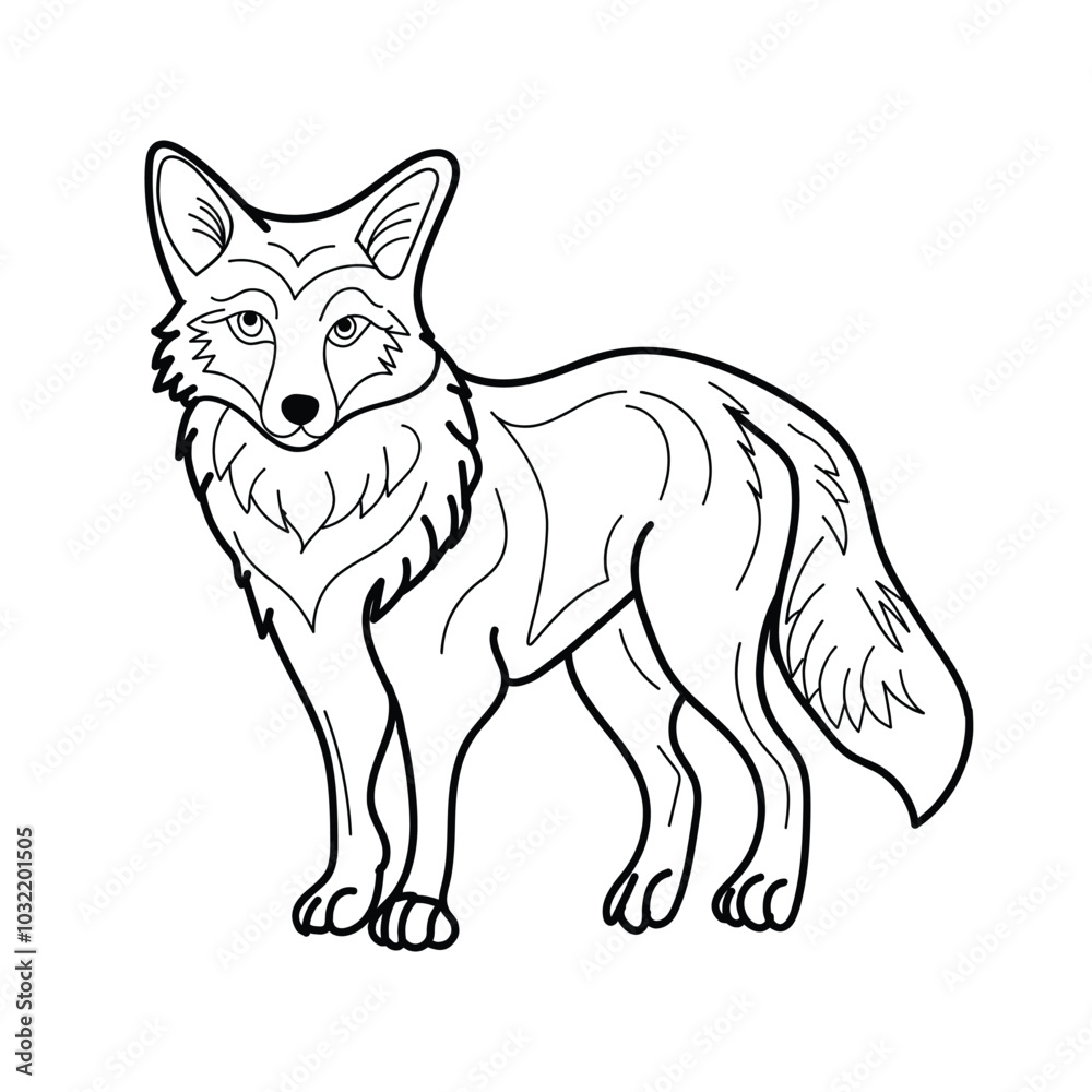 Fox line art coloring page Fox line art coloring page