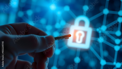 Passkey Technology Security concept - Securing digital access through the use of passkeys, which replace traditional passwords with cryptographic keys