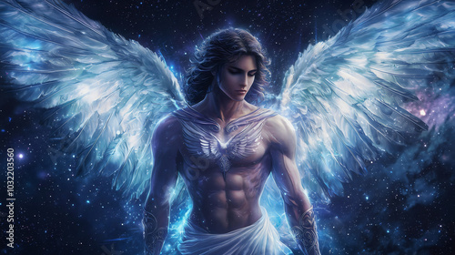 Archangel Raguel, known in the Bible as God's Friend, exists in the universe within a completely harmonious atmosphere. He is a very powerful and renowned archangel who guides souls. photo