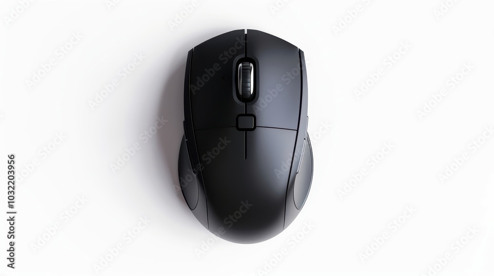 Top View of a Computer Mouse Isolated on White for Tech and Design Needs Top View of a Computer Mouse Isolated on White for Tech and Design Needs