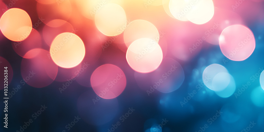 Vivid Bokeh Lights on Dark Background in Multicolor