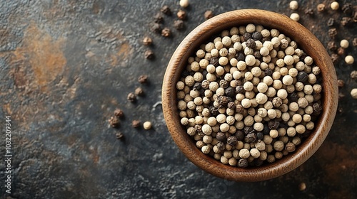 a small bowl filled with white pepper, arranged aesthetically