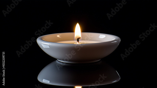 candle on black background