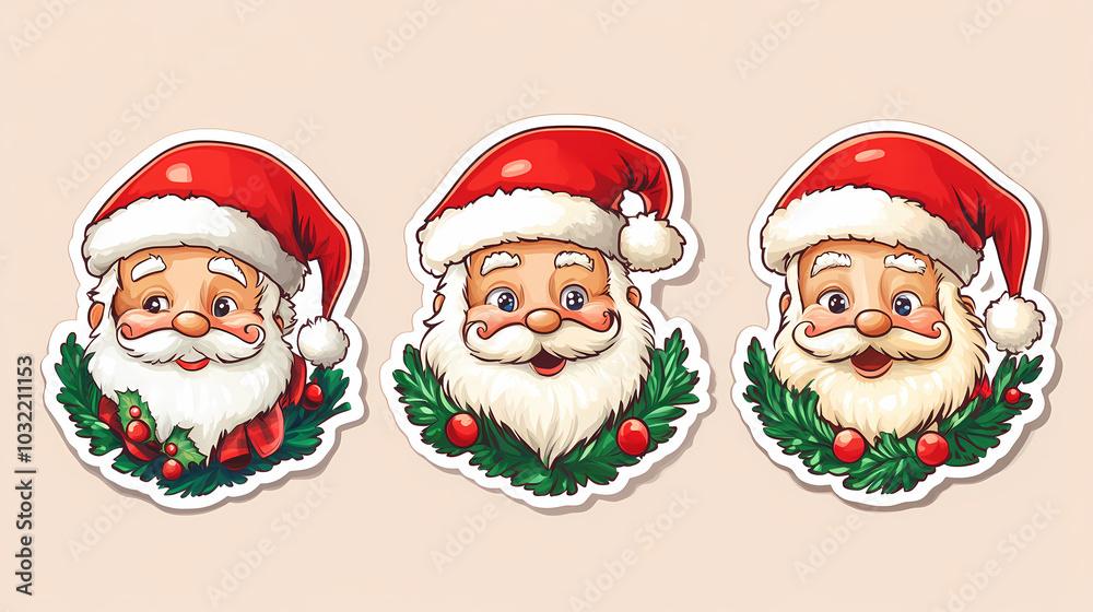 Santa claus sticker vector image Santa claus sticker vector image