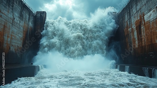 Water Crashing Over Dam
