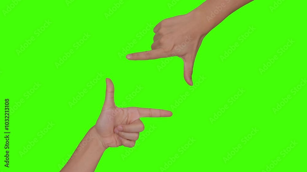 Hand making a picture frame symbol Hand making a picture frame symbol